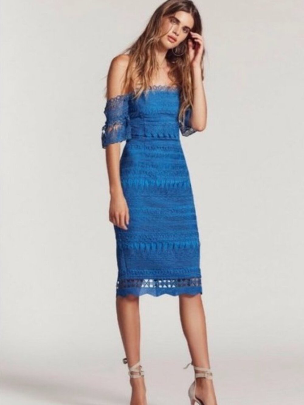NWT Free People x SAYLOR Mariah Midi Dress, Electric Blue, XS